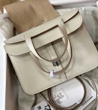 Replica Hermes Halzan White - top-tier luxury replica shoulder bag