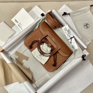 Replica Hermes Halzan Brown - premium 1:1 fake handbag model