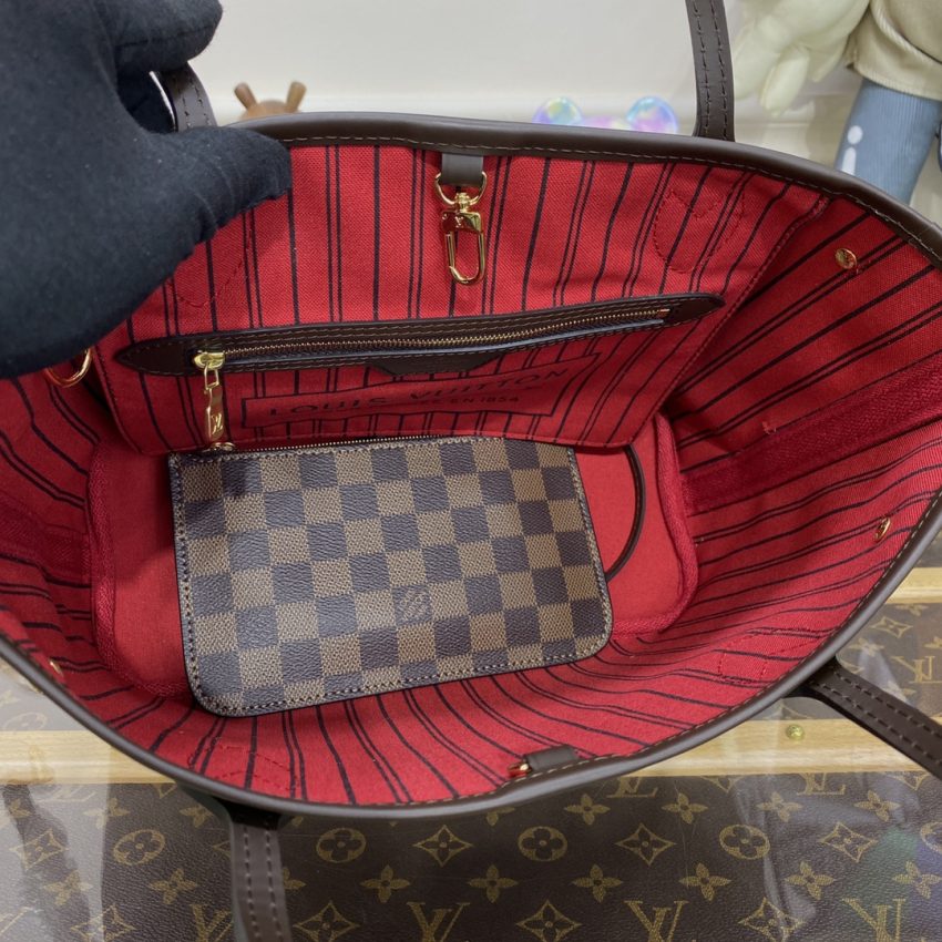 Replica Louis Vuitton Neverfull MM Grid Red Inside - high-accuracy replica luxury purse
