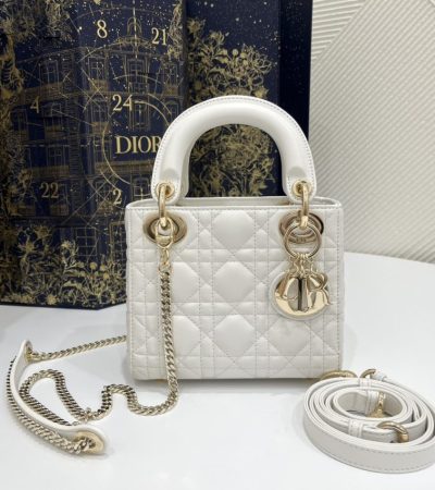 Replica Lady Dior Mini White - best quality luxury bag dupe