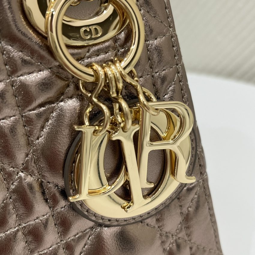 Replica Lady Dior Mini Golden-Tone Metallic - best quality luxury bag dupe