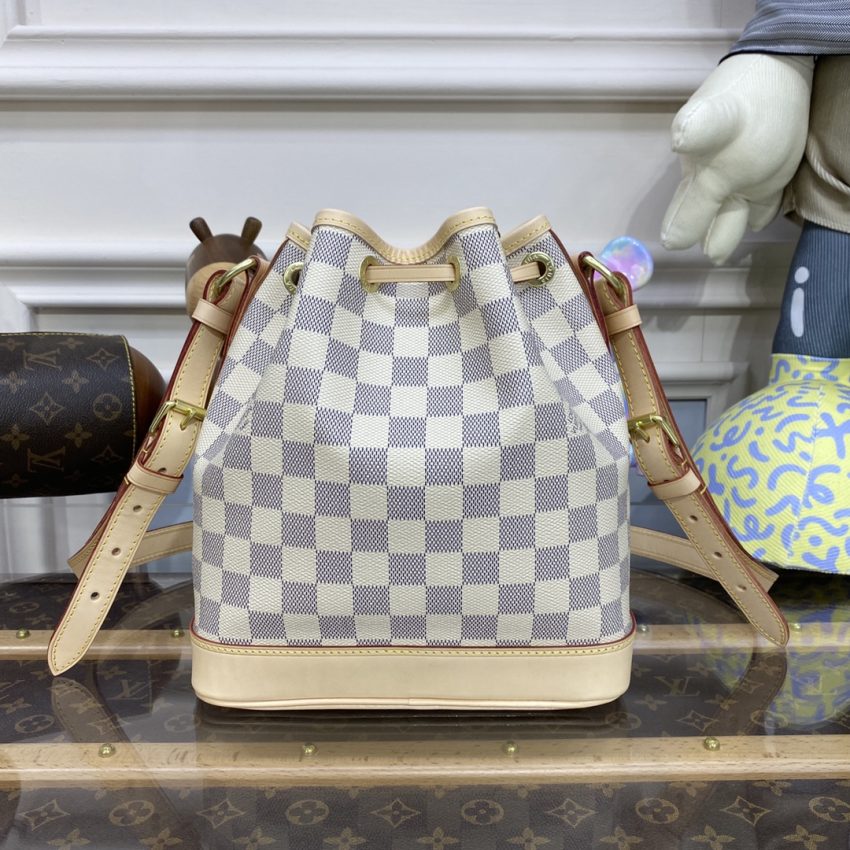 Replica Louis Vuitton Noe Bucket White Grid - realistic designer-inspired fake bag