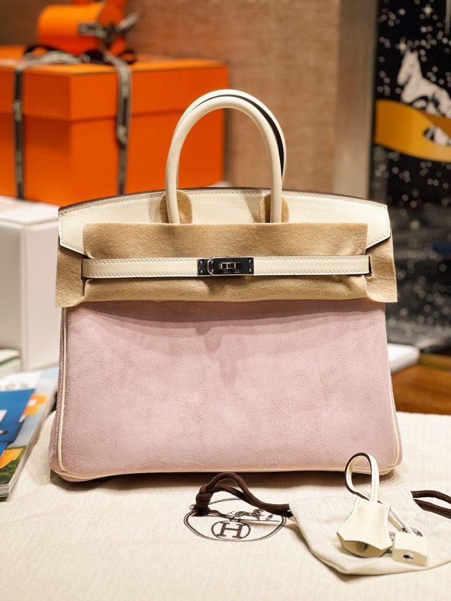Replica Hermes Top Quality Replica Bag ShopPink Suede - near-authentic luxury replica handbag