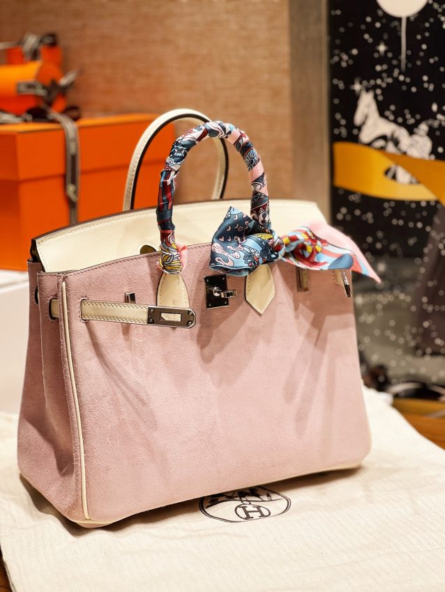 Replica Hermes Top Quality Replica Bag ShopPink Suede - 1:1 designer replica handbag