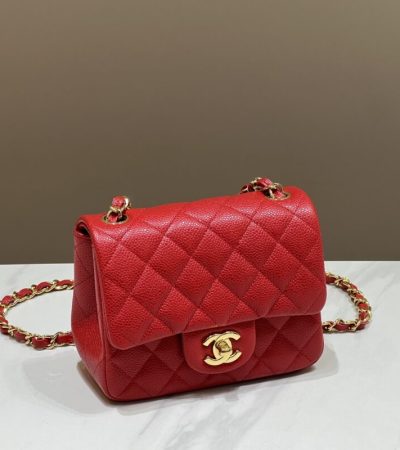 Replica CHANEL Classic Flap 17cm Bright Red - premium 1:1 fake handbag model