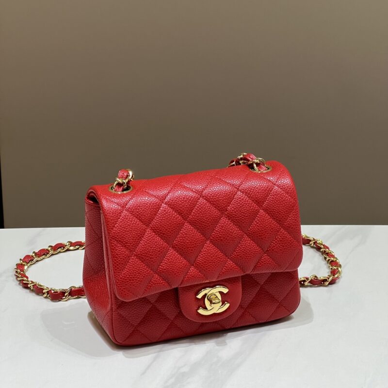 Replica CHANEL Classic Flap 17cm Bright Red - premium 1:1 fake handbag model