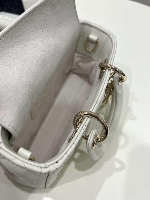 Replica Lady D-Joy Mini Bag White - authentic-look luxury purse replica