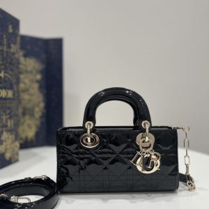 Replica Dior Lady D-Joy Bag Patent Black - premium 1:1 fake handbag model