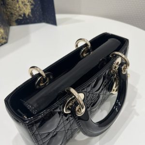Replica Dior Lady D-Joy Bag Patent Black - top-tier luxury replica shoulder bag