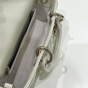 Replica Dior Lady D-Joy Bag White Patent - near-authentic luxury replica handbag