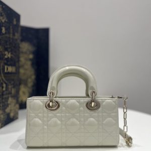 Replica Dior Lady D-Joy Bag White Patent - near-authentic luxury replica handbag