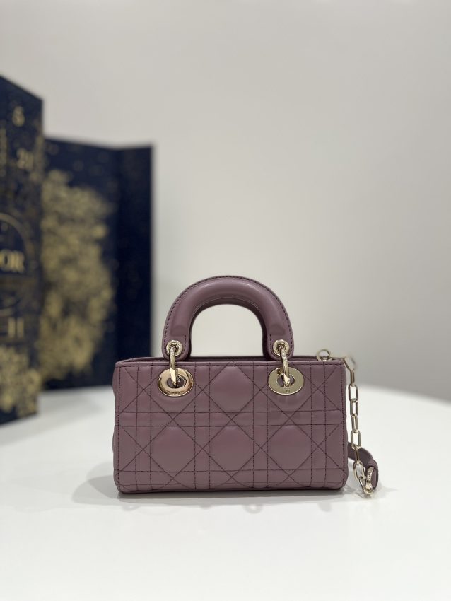 Replica Dior Lady D-Joy Mini Bag Dark Purple - best quality luxury bag dupe