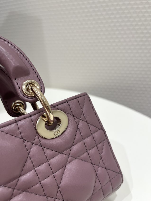 Replica Dior Lady D-Joy Mini Bag Dark Purple - premium 1:1 fake handbag model