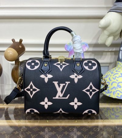 Replica Louis Vuitton Speedy Bandouliere 25 Black-Pink - 1:1 designer replica handbag