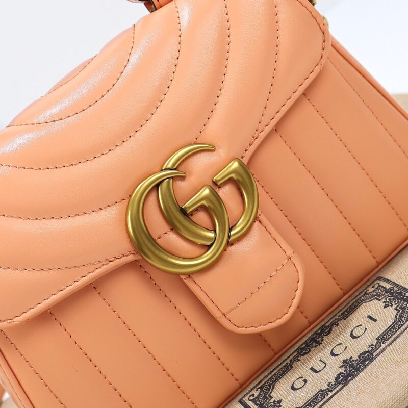 Replica Gucci GG Marmont Top Handle Apricot - premium 1:1 fake handbag model
