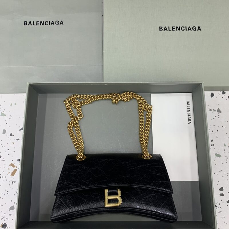 Replica Balenciaga Crush Small Black Gold - best quality luxury bag dupe