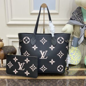 Replica Louis Vuitton Neverfull MM Black Pink - best quality luxury bag dupe
