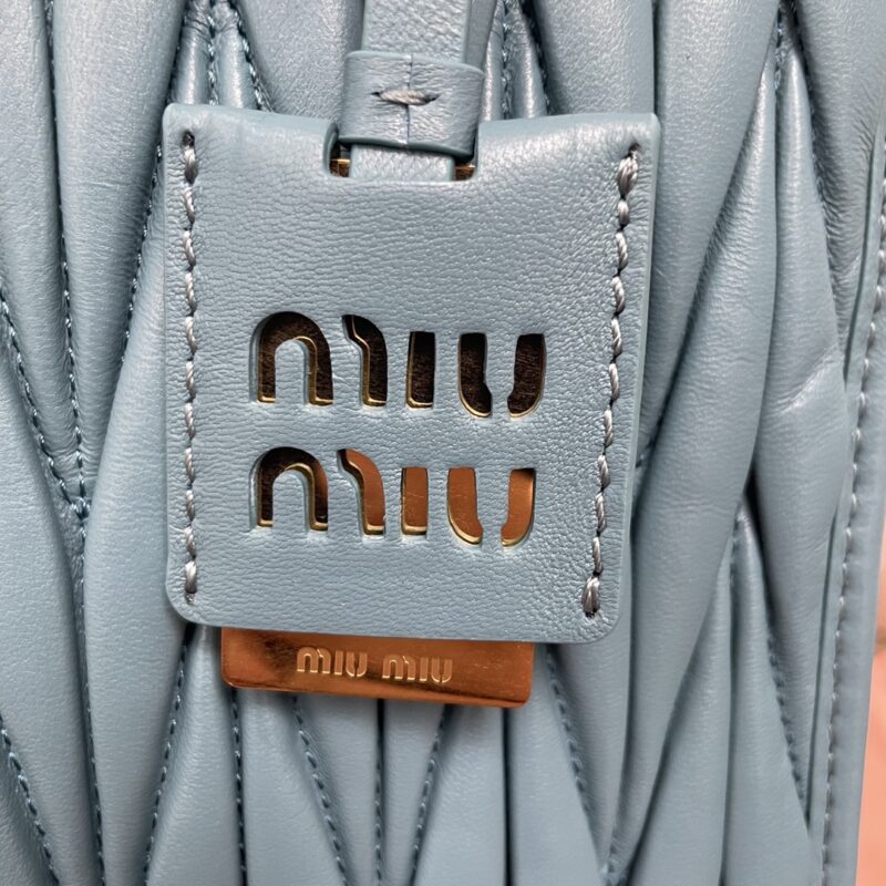 Replica Miu Miu Matelassé Tote Blue - ultra-realistic fake designer tote