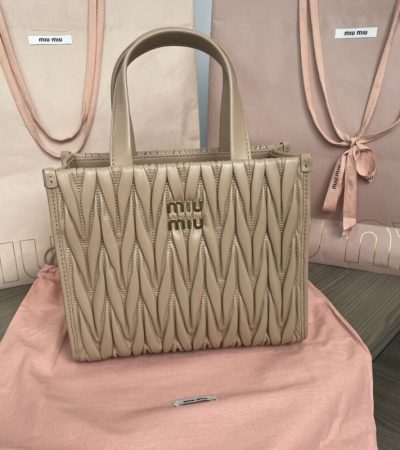 Replica Miu Miu Matelassé Tote Brown - near-authentic luxury replica handbag