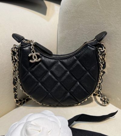 Replica CHANEL 23P Chain Around Crescent Hobo - near-authentic luxury replica handbag