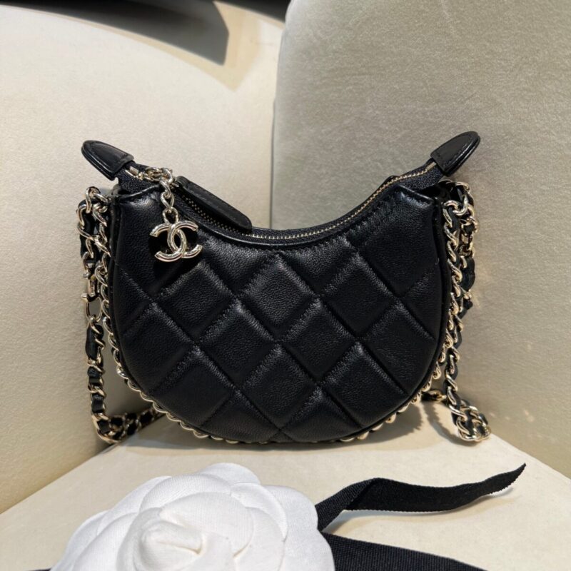 Replica CHANEL 23P Chain Around Crescent Hobo - near-authentic luxury replica handbag