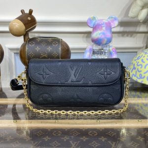 Replica Louis Vuitton Wallet on Chain Ivy Black - high-accuracy replica luxury purse