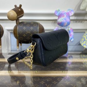 Replica Louis Vuitton Wallet on Chain Ivy Black - near-authentic luxury replica handbag