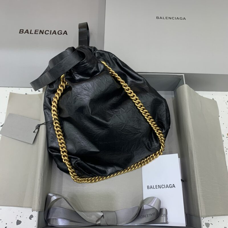 Replica Balenciaga Crush Small Tote Black - top-tier luxury replica shoulder bag