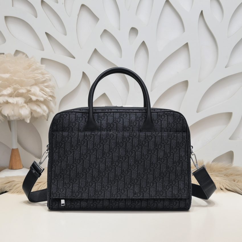 Replica Dior Oblique Briefcase Black - best quality luxury bag dupe