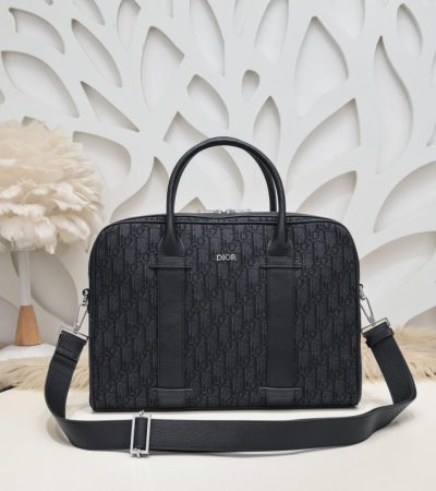 Replica Dior Oblique Briefcase Black - high-end fake designer purse