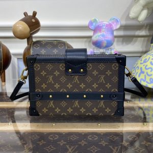 Replica Louis Vuitton Petite Malle Dark Brown - top-tier luxury replica shoulder bag