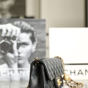 Replica CHANEL CF 17cm Golden Ball Black - authentic-look luxury purse replica