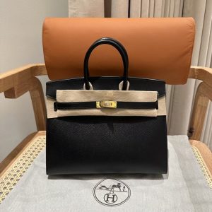 Replica Hermes Top Quality Replica Bag ShopEpsom Black Noir Gold - authentic-look luxury purse replica