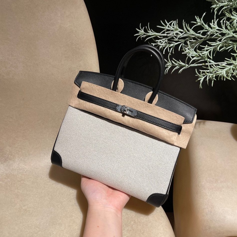 Replica Hermes Top Quality Replica Bag ShopSwift Black Silver - top-rated replica designer bag