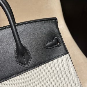 Replica Hermes Top Quality Replica Bag ShopSwift Black Silver - high-end fake designer purse