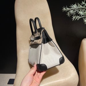 Replica Hermes Top Quality Replica Bag ShopSwift Black Silver - top-tier luxury replica shoulder bag