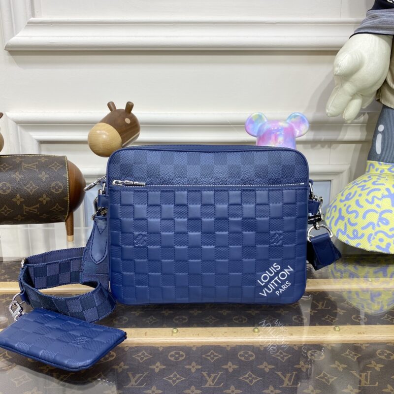 Replica Louis Vuitton Trio Messenger Blue Grid - elite superclone designer purse