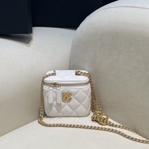 Replica CHANEL 23P Heart Lipstick Bag White - 1:1 designer replica handbag