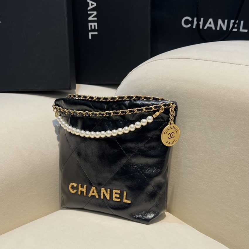 Replica CHANEL 23s Mini Garbage Bag Black - best quality luxury bag dupe