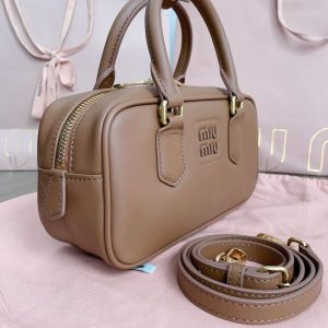 Replica Miu Miu Arcadie Small Full Brown - premium 1:1 fake handbag model