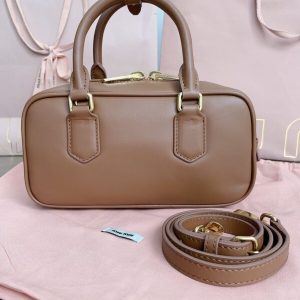 Replica Miu Miu Arcadie Small Full Brown - top-tier luxury replica shoulder bag
