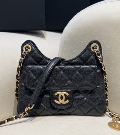 Replica CHANEL 23c Hobo Small Black - authentic-look luxury purse replica