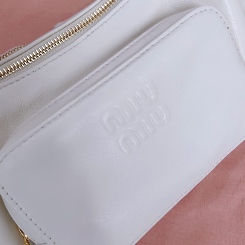 Replica Miu Miu Nappa Pocket Bag White - premium 1:1 fake handbag model