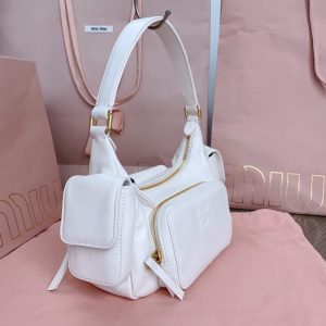 Replica Miu Miu Nappa Pocket Bag White - realistic designer-inspired fake bag