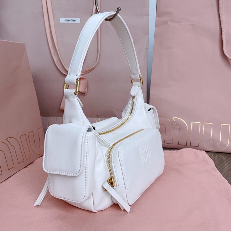 Replica Miu Miu Nappa Pocket Bag White - realistic designer-inspired fake bag