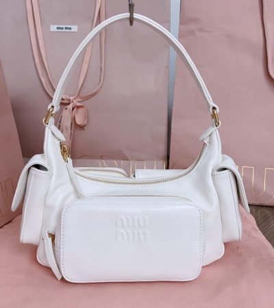 Replica Miu Miu Nappa Pocket Bag White - high-end fake designer purse