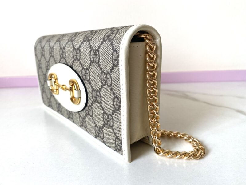 Replica Gucci Horsbet Chain Clutch White - top-rated replica designer bag