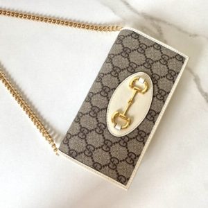 Replica Gucci Horsbet Chain Clutch White - high-quality designer bag clone
