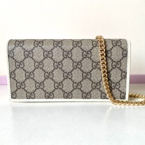 Replica Gucci Horsbet Chain Clutch White - 1:1 designer replica handbag