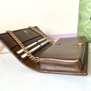 Replica Gucci Horsbet Chain Clutch Brown - ultra-realistic fake designer tote